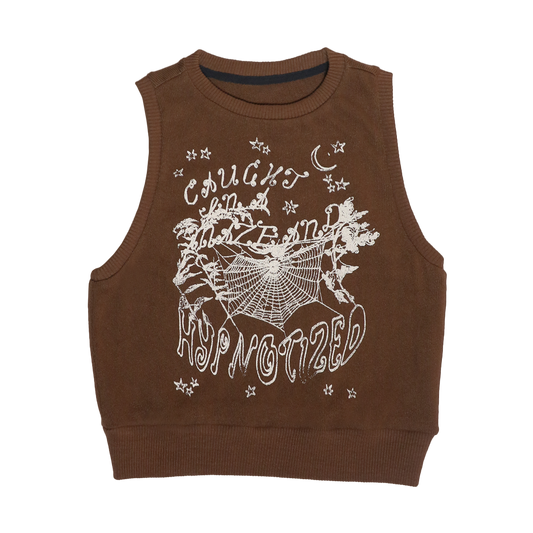 Brown Hypnotized Knit Sweater Vest