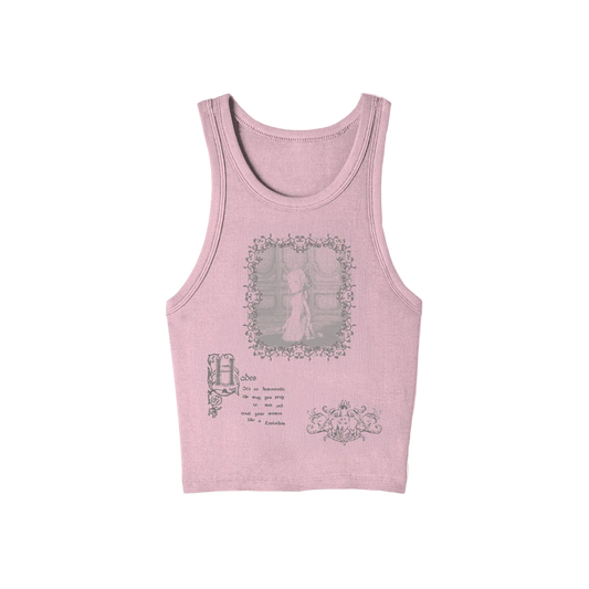 Circle Pink Ribbed Tank