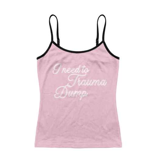 Trauma Dump Spaghetti Strap Lace Tank